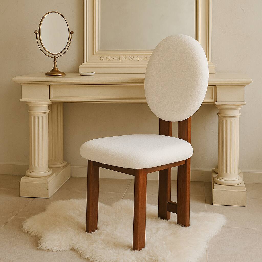 Alt View 1. VIVZONE - Set of 2 Fabric Side Chair Dining Chair - Brown,White.