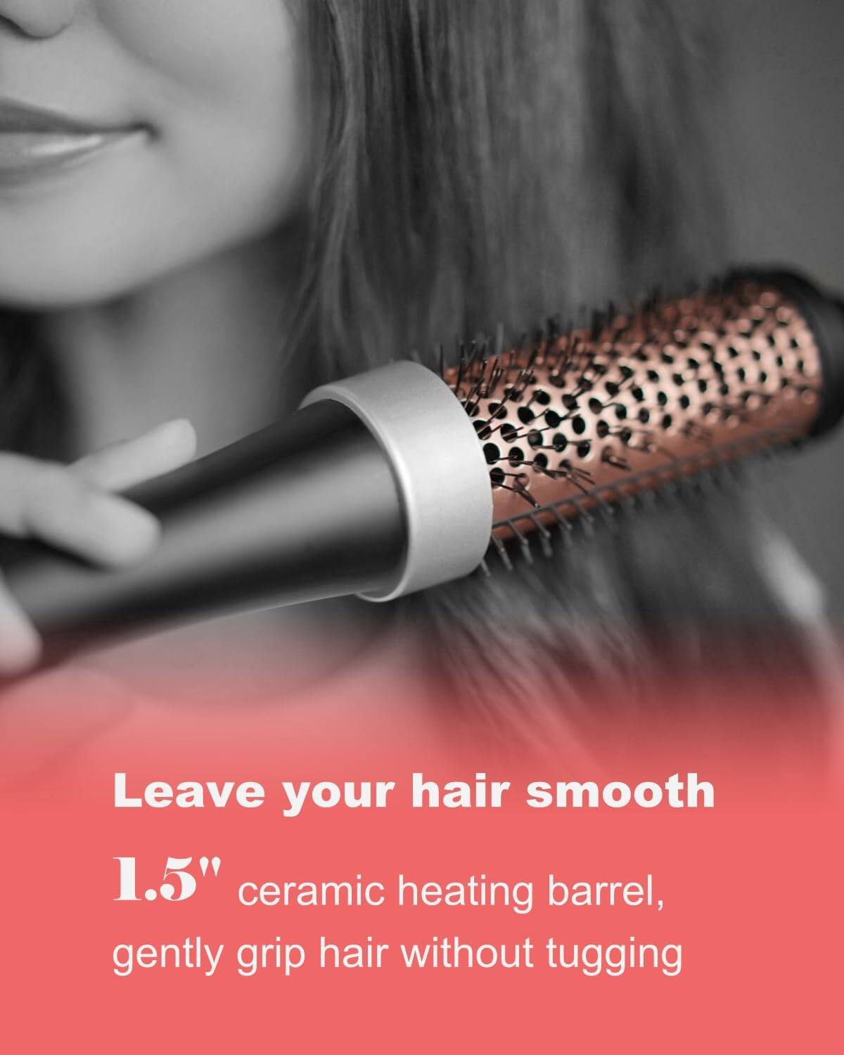 Leave your hair smooth

1.5" ceramic heating barrel, gently grip hair without tugging