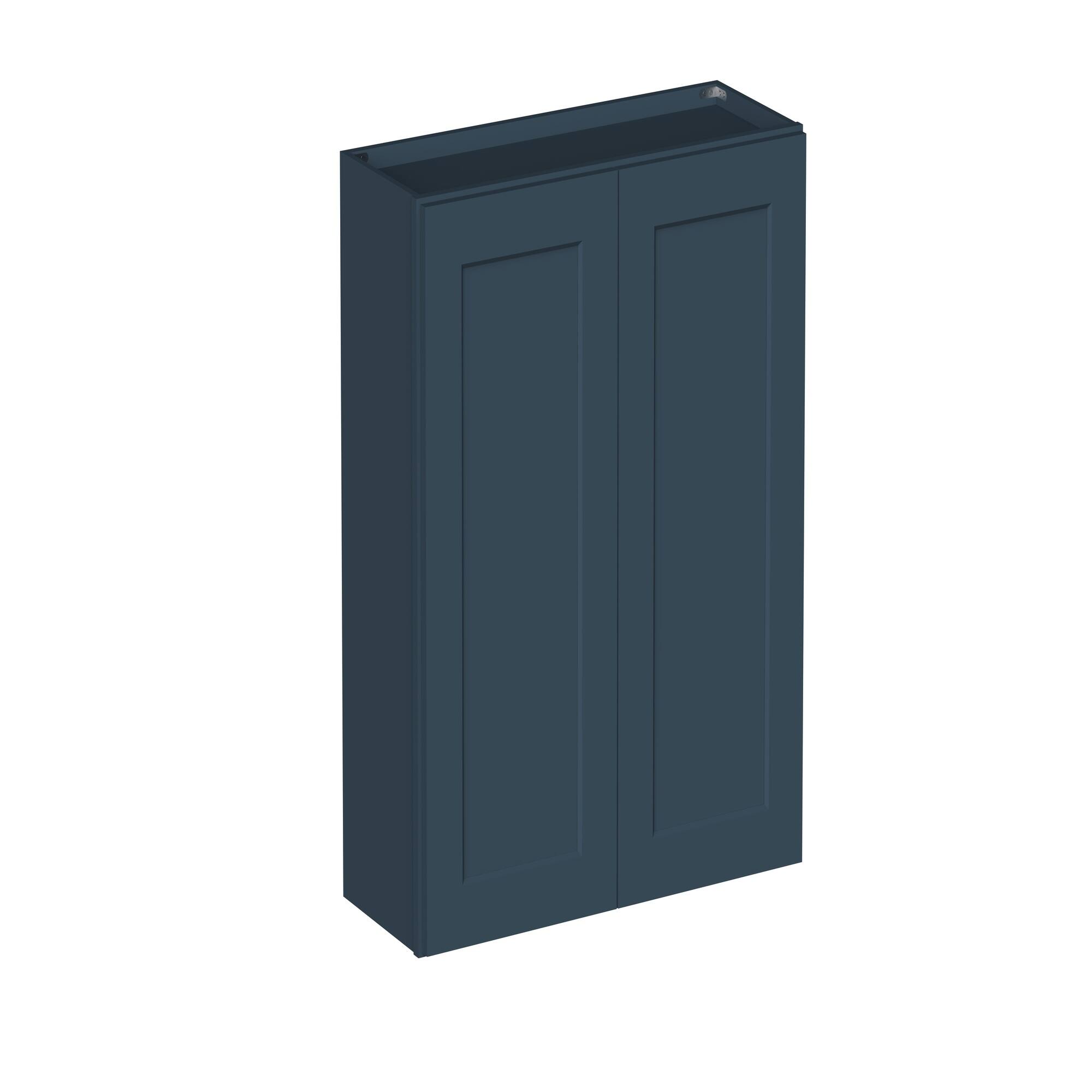 Angle. Boyel Living - 33-in W x 36-in H x 12-in D Shaker RTA Kitchen Wall Cabinet with Soft-Close - Charcoal Blue.