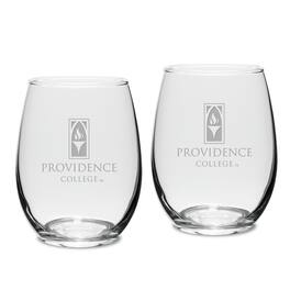 Jardine - Providence Friars Team 15oz. 2-Piece Stemless Wine Glass Set - Multicolor