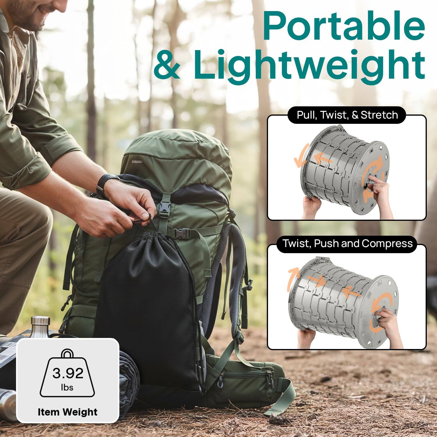 Portable & Lightweight

- Pull, Twist, & Stretch
- Twist, Push and Compress

3.92 lbs Item Weight