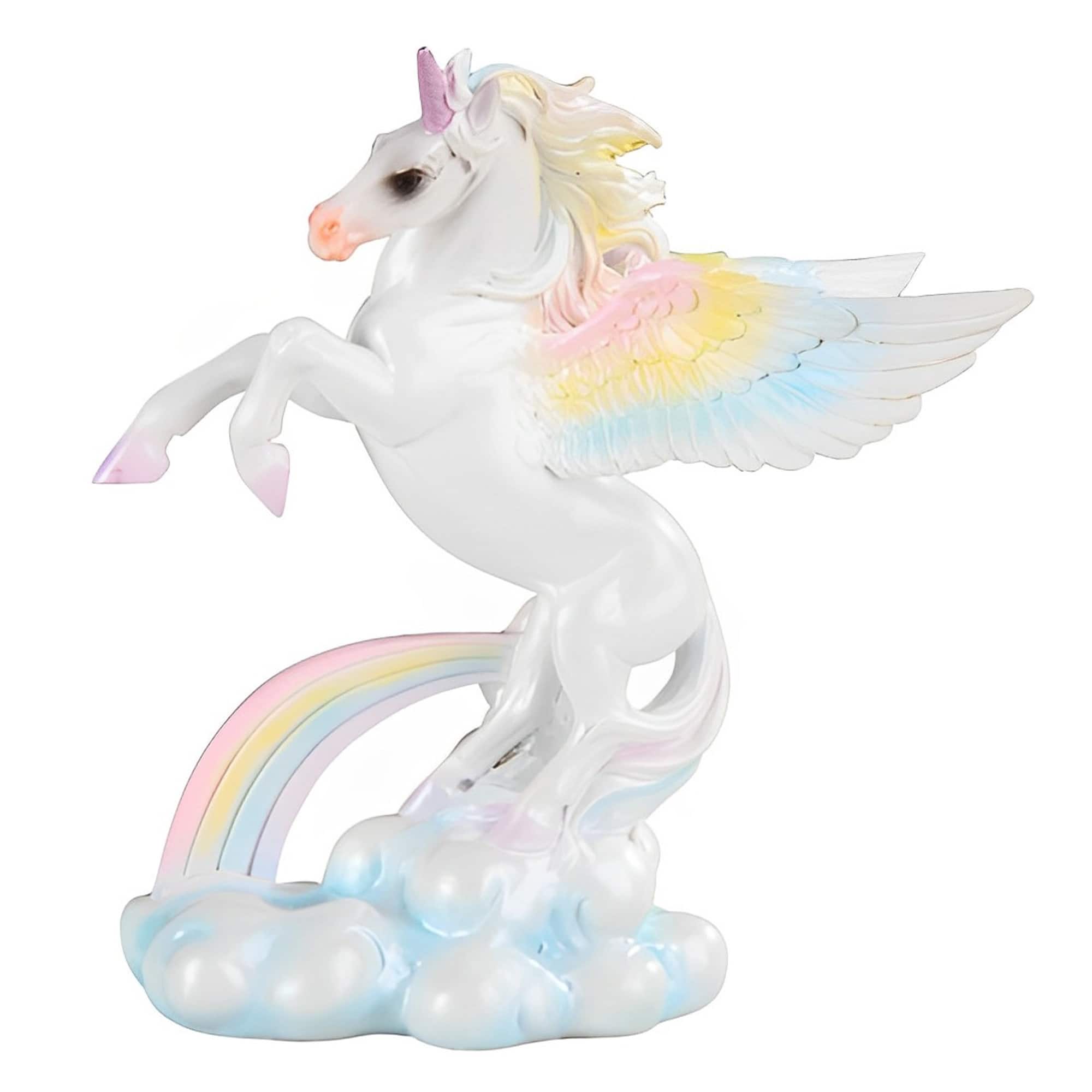 FC Design - 5"H Winged Unicorn Standing on Cloud Pegasus Figurine Statue Office Desk Tabletop Home Decor Gift - Multi-Color
