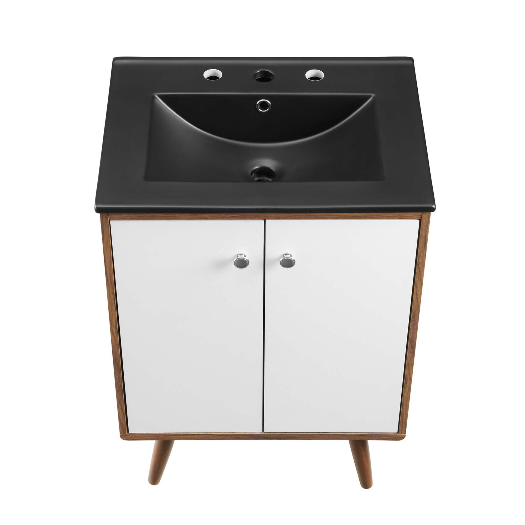 Alt View 5. Modway - Transmit Bathroom Vanity Basin Included - White Black.
