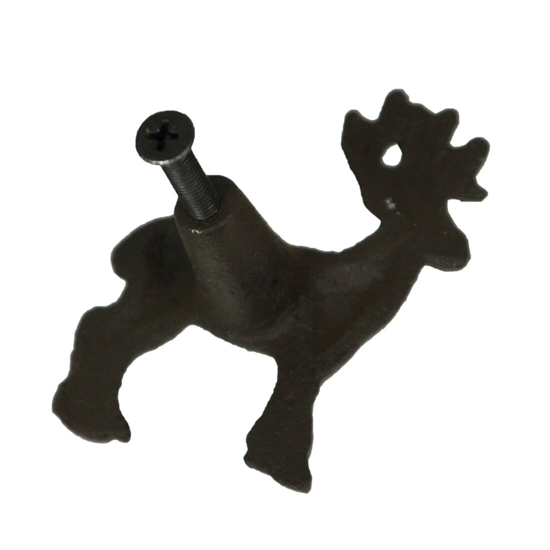 Alt View 9. Zeckos - Set of 6 Cast Iron Deer Drawer Pulls Decorative Cabinet Knob Rustic Home Decor - Brown.