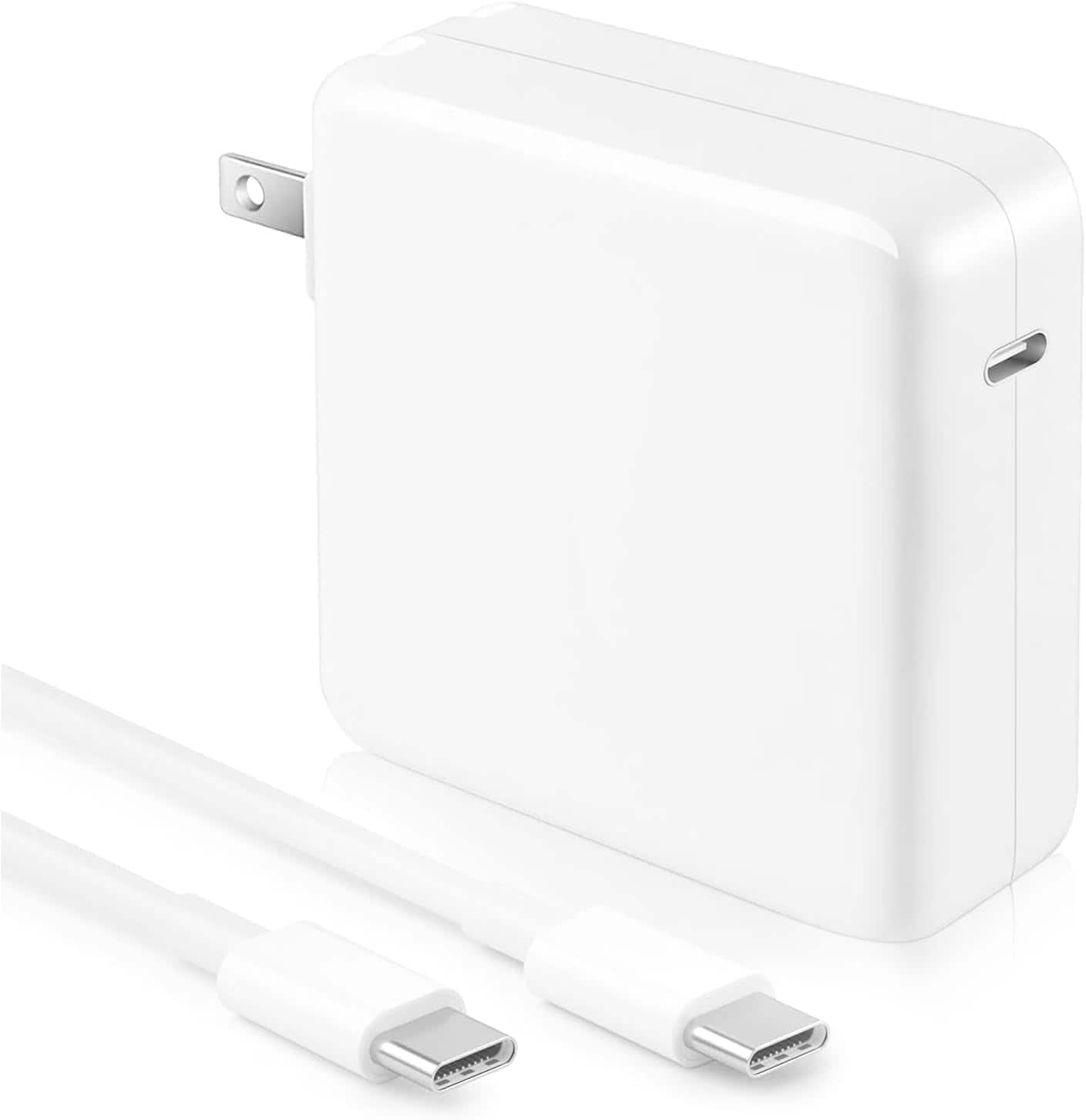 Core Tech - 118W USB-C Fast Charger for MacBook Pro/Air 16/15/14/13", iPad Pro & USB-C Devices with 6.6 ft Cable - White