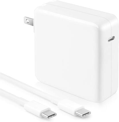 Front. Core Tech - 118W USB-C Fast Charger for MacBook Pro/Air 16/15/14/13", iPad Pro & USB-C Devices with 6.6 ft Cable - White.