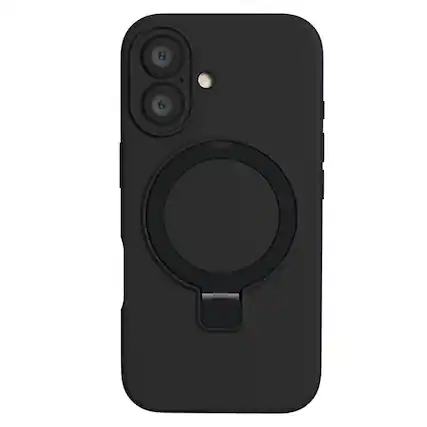 Front. SaharaCase - Apple iPhone 17 Kickstand Case | Smooth Silicone | Compatible with Magsafe | Venture Series - Black.