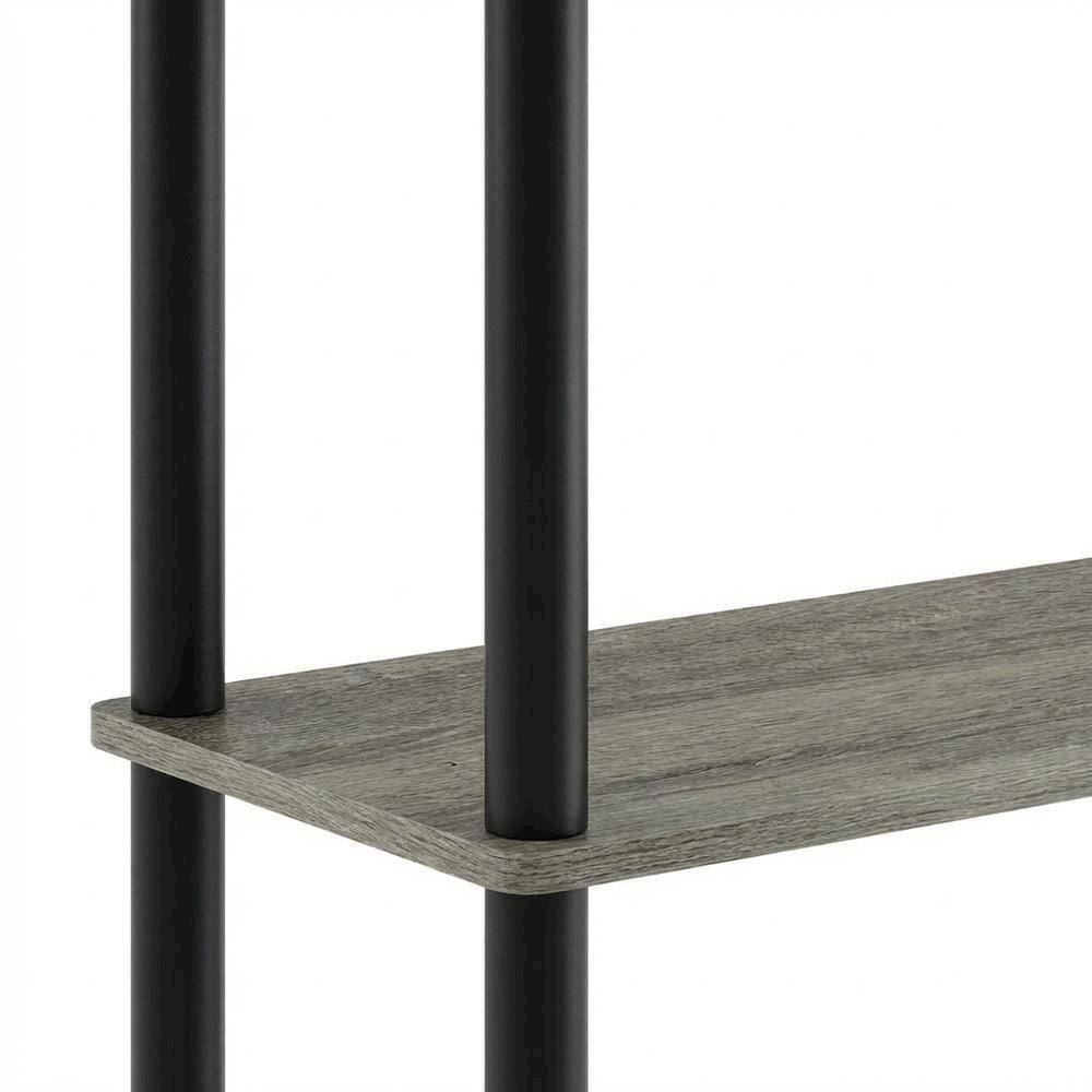 Alt View 2. FurniFact - Toilet Space Saver with 3 Shelves in Grey and Black for Bathroom Organization - French Oak Grey/Black.