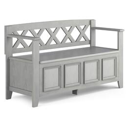 Simpli Home - Amherst Entryway Storage Bench - Fog Grey
