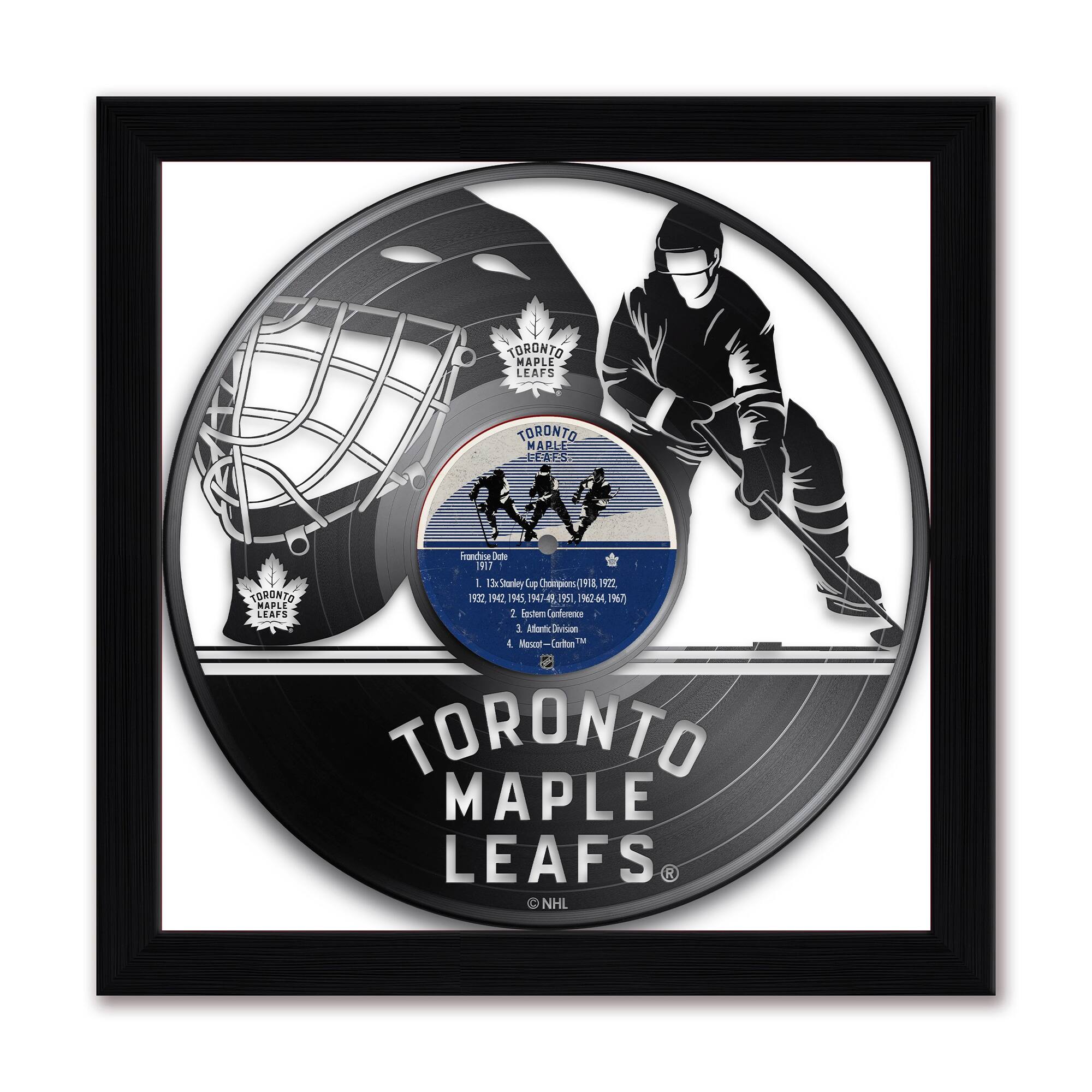 Sporticulture - Toronto Maple Leafs 13" x 13" Framed Vinyl Record Art Print - Blue