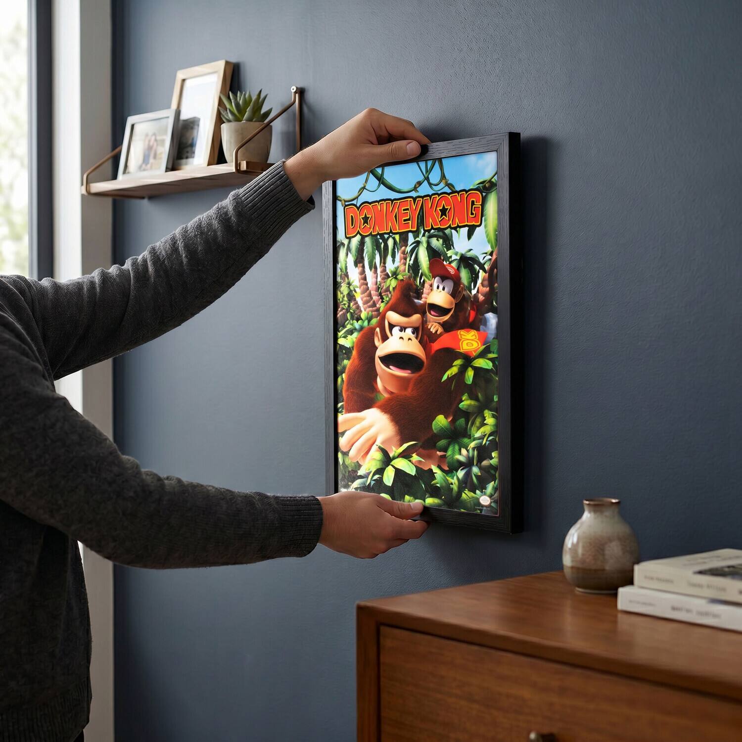 Alt View 3. PopMarket - Donkey Kong - DK & Diddy 3D Jungle - 11x17 Framed Gel Coat - Multicolor.
