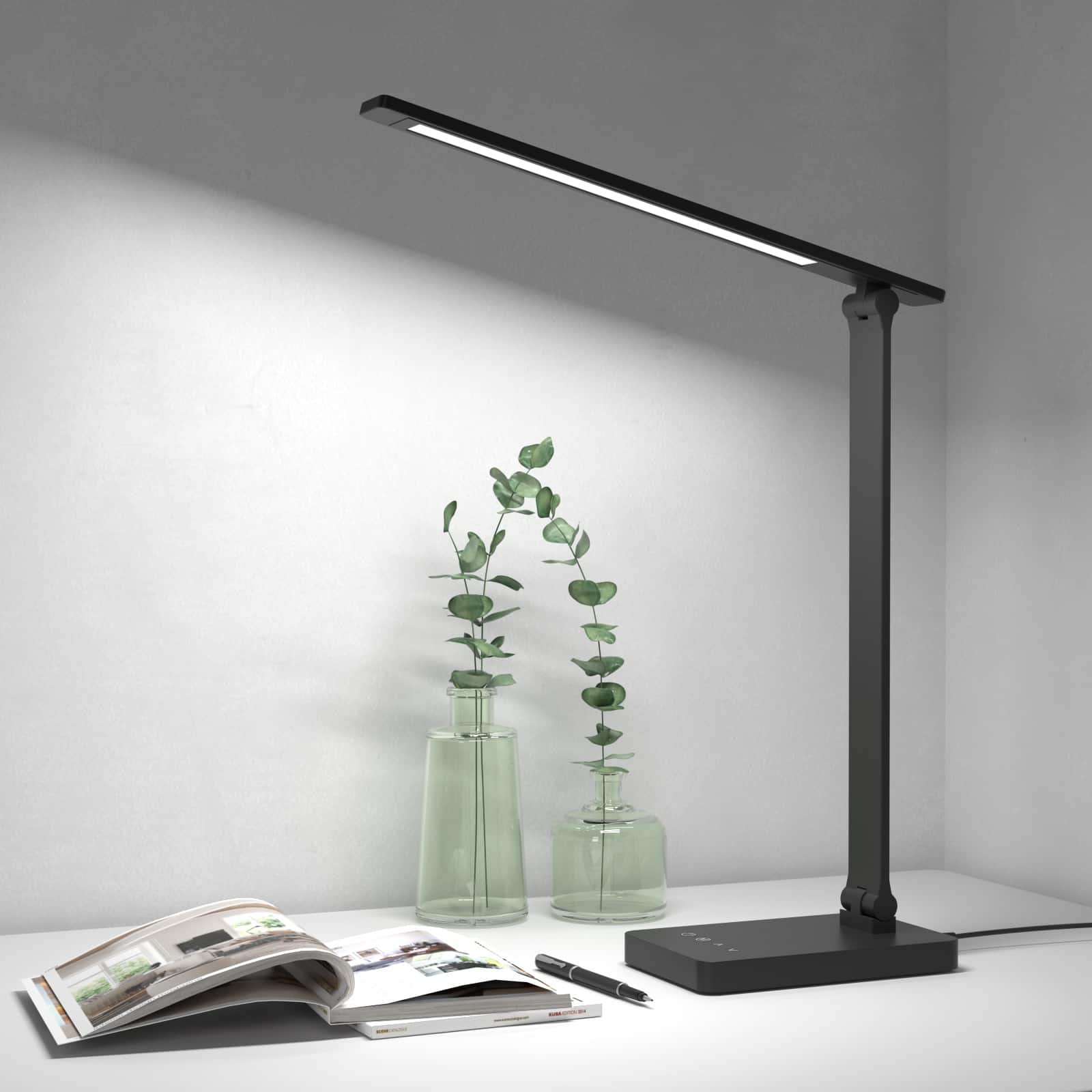 Front. Lepro - LED Desk Lamp - 9.5W 750LM Touch Control, 5 Brightness Level - Black - Black.