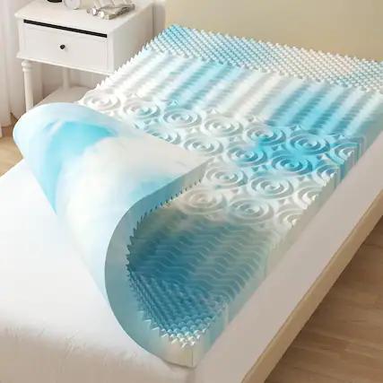 Front. Anysun - 4" Twin Memory Foam Mattress with Cooling Gel - Pressure Relieving - Blue.