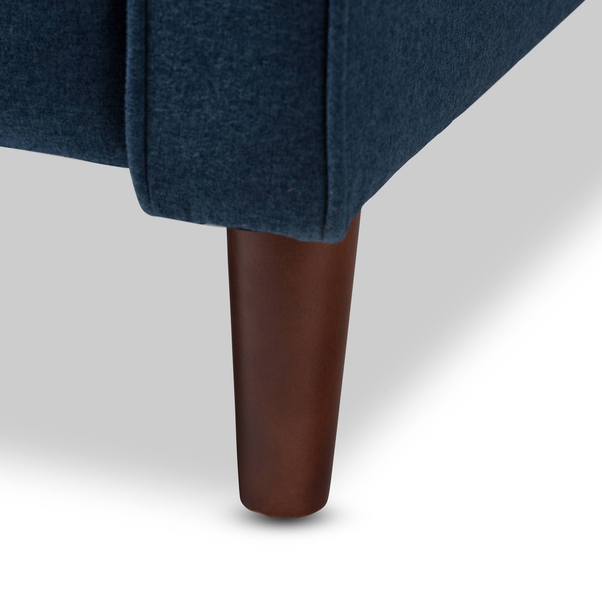 Alt View 4. Baxton Studio - Mathias Mid-century Modern Fabric Upholstered Lounge Chair - Blue.