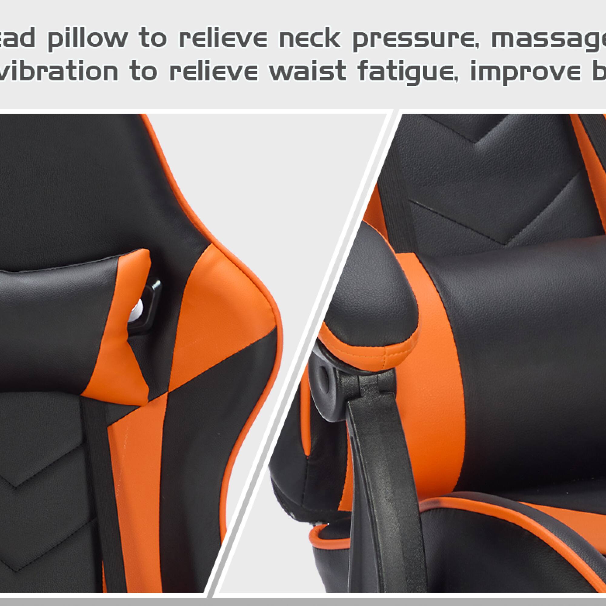 Head pillow to relieve neck pressure, massage vibration to relieve waist fatigue, improve blood circulation.