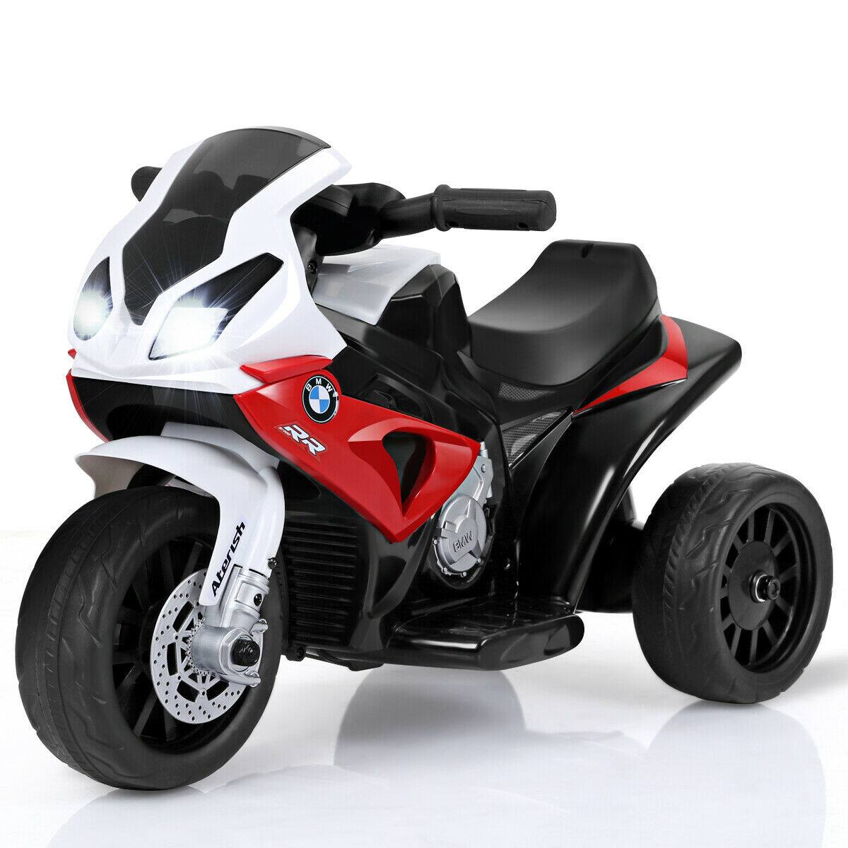 Gymax - Kids Ride On Motorcycle BMW Licensed 6V Electric 3 Wheels Bicycle w/ Music&Light - Red
