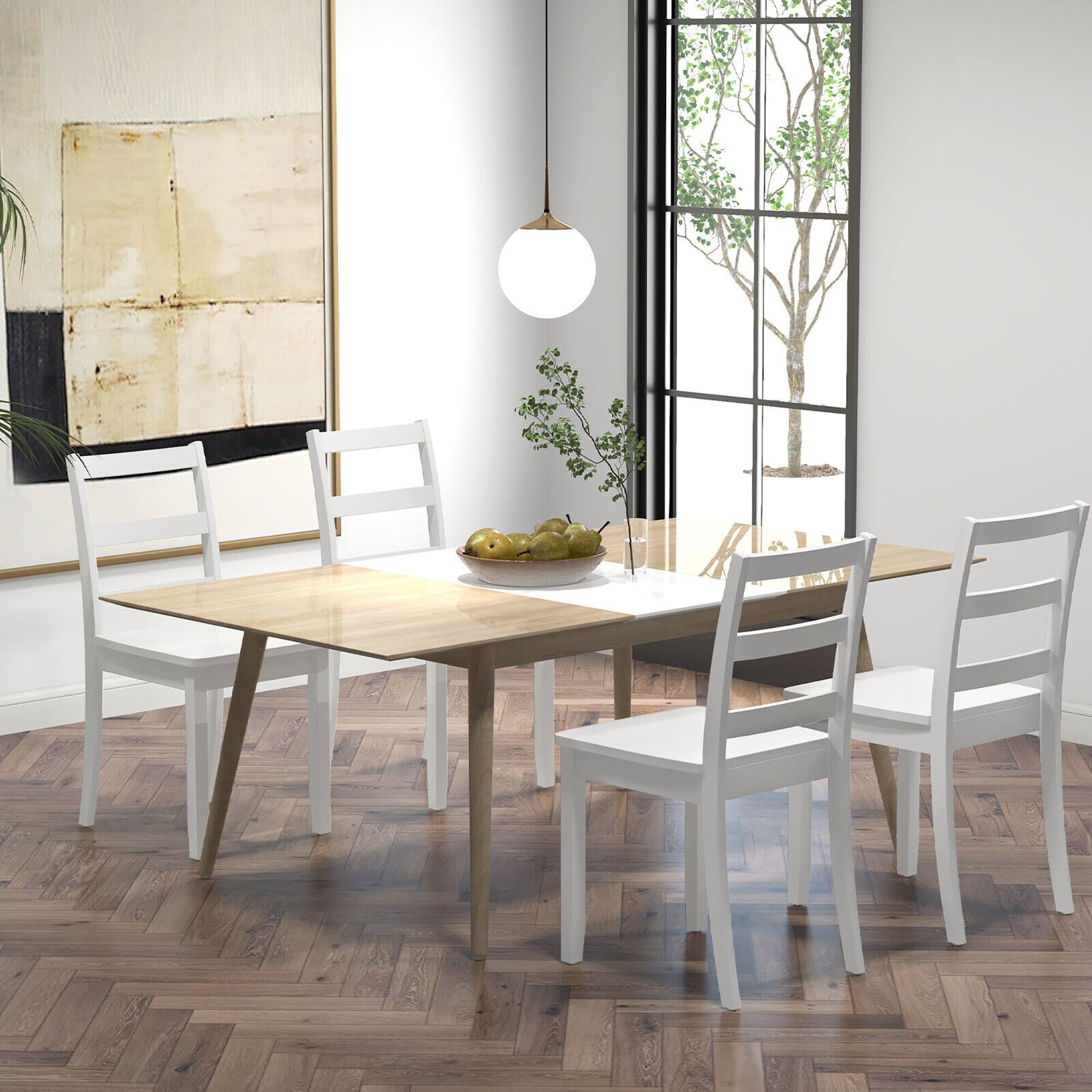 Alt View 3. Gymax - Gymax Dining Chairs Set of 2 Wood Dining Room Kitchen Side Chairs for Living Room - White.