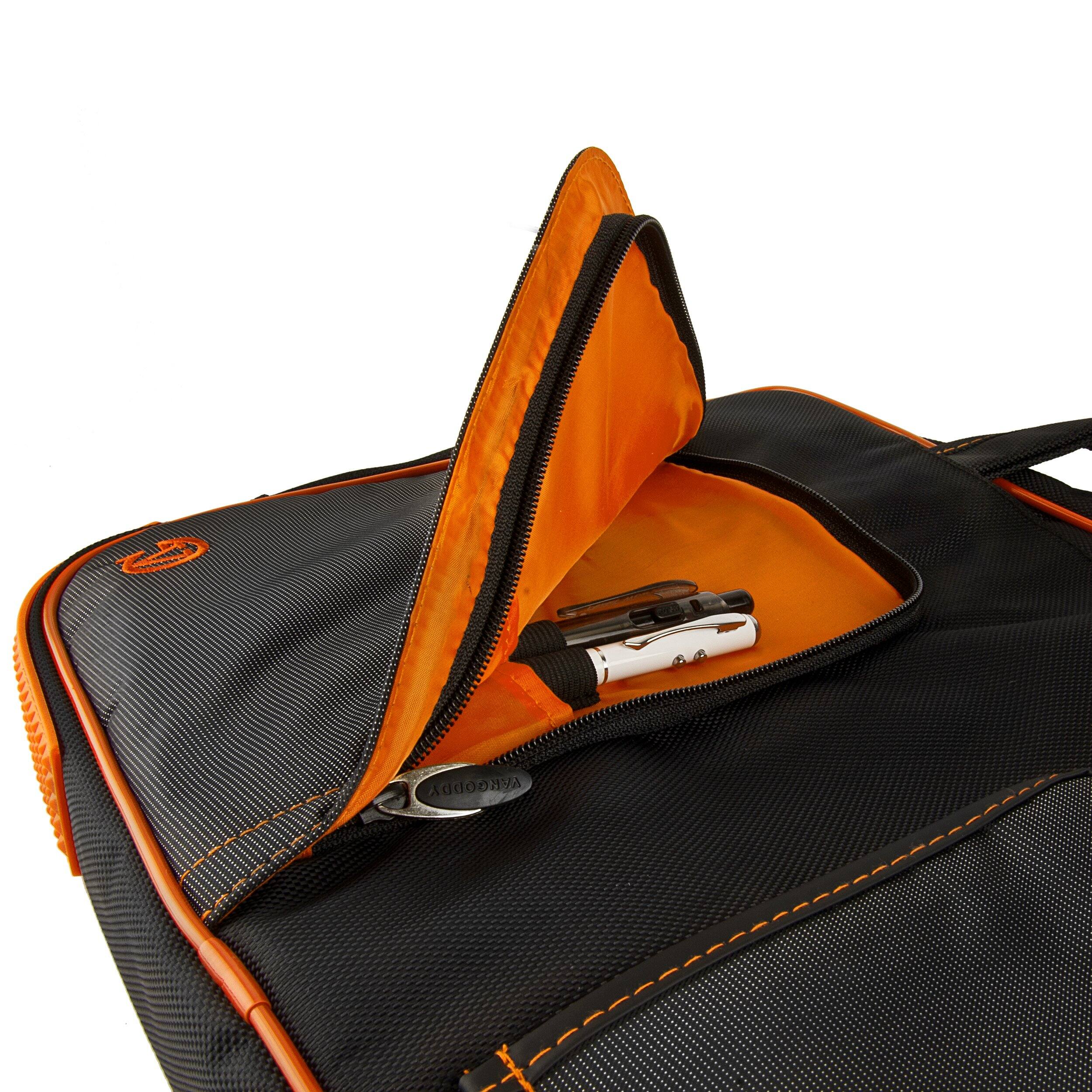 Alt View 2. Vangoddy - Messenger Bag 15-17.3-inch Laptop/Tablet NBKLEA786 Pindar Nylon Shoulder Bag - Black/Orange.