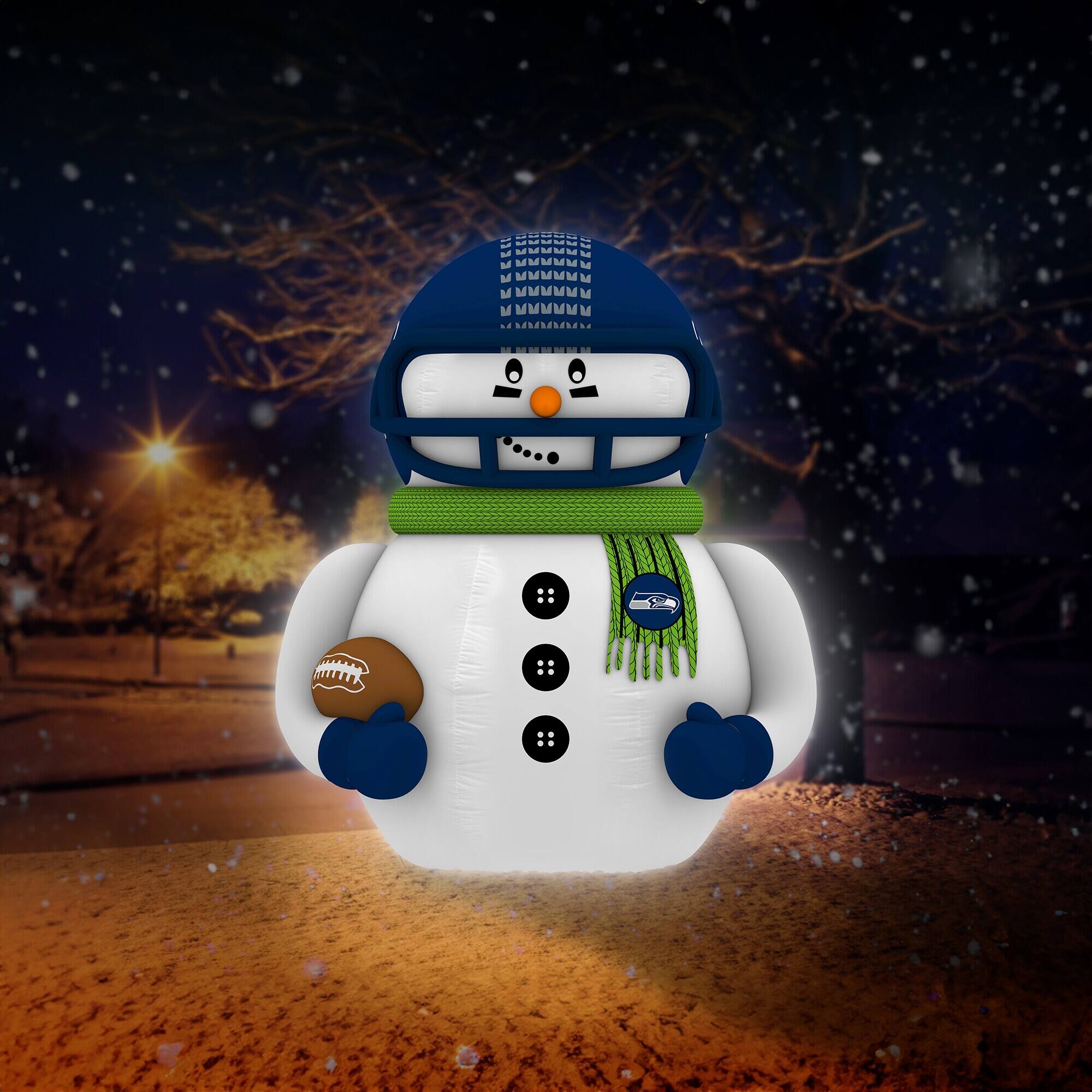 Sporticulture Seattle Seahawks 7' Inflatable Snowman Player Blue ...