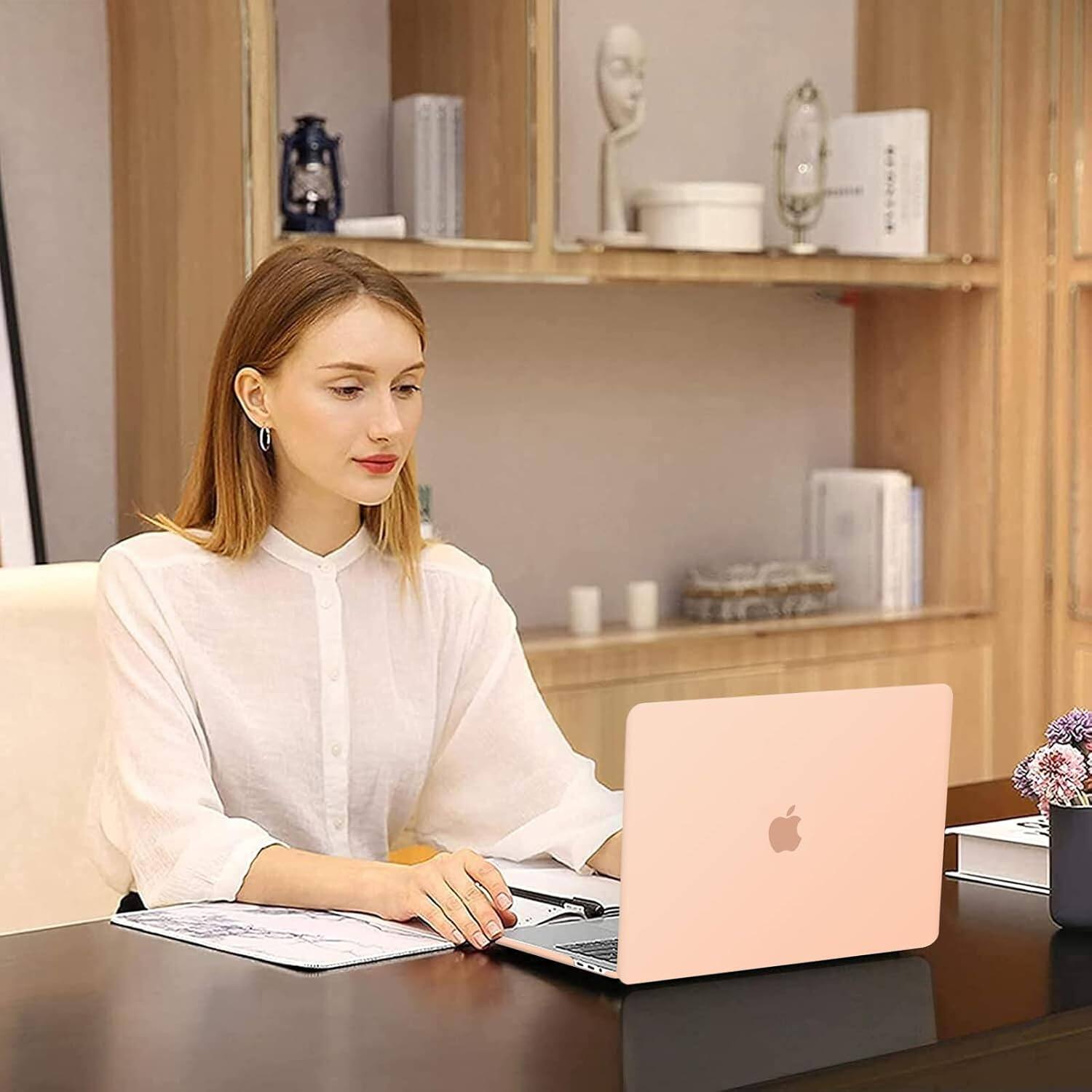 Alt View 2. mosiso - MacBook Pro 13" hard shell case with keyboard skins, screen protector and storage bag - Peach Fuzz.