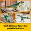 Each dinosaur figure has possible features.