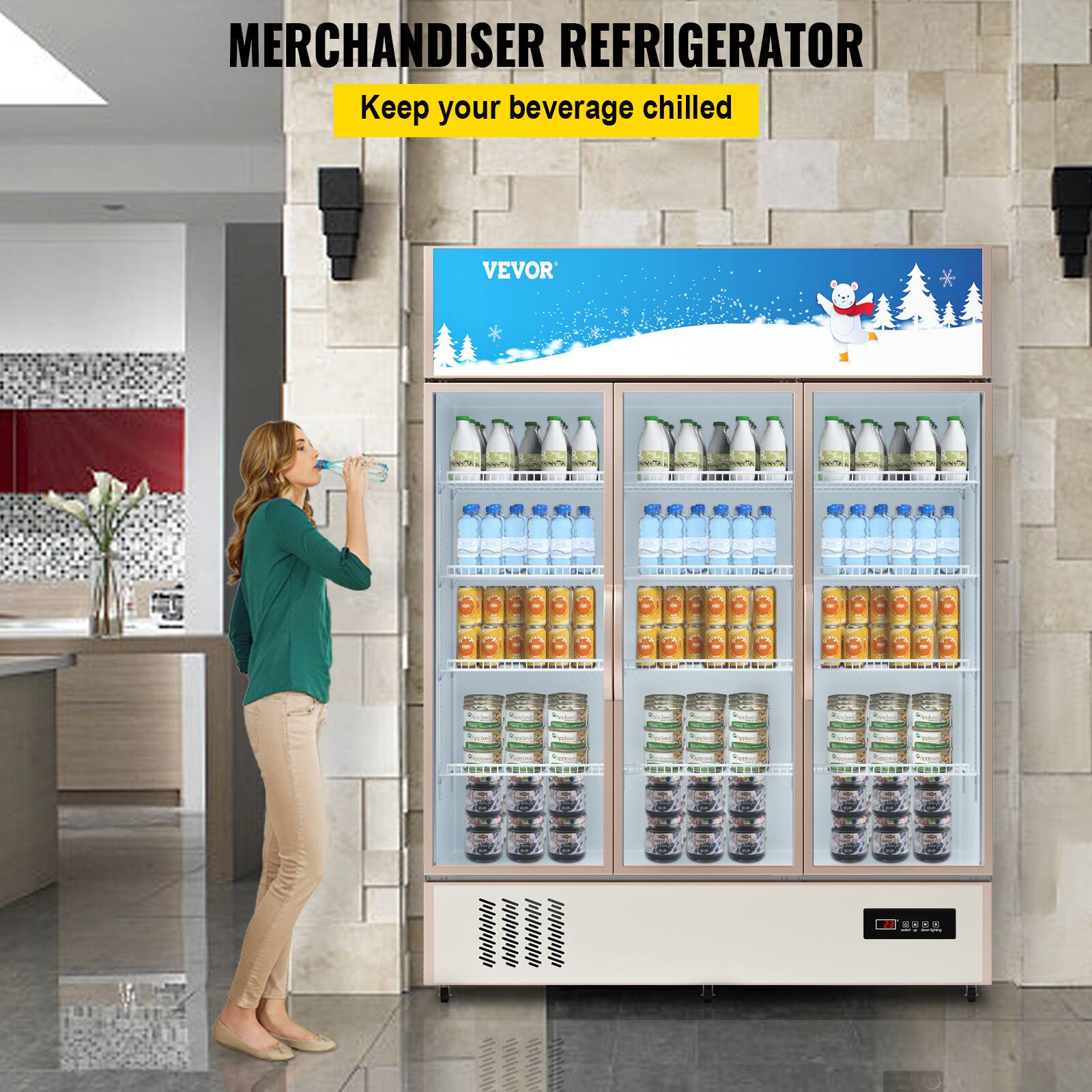 MERCHANDISER REFRIGERATOR
Keep your beverage chilled
VEVOR - e I