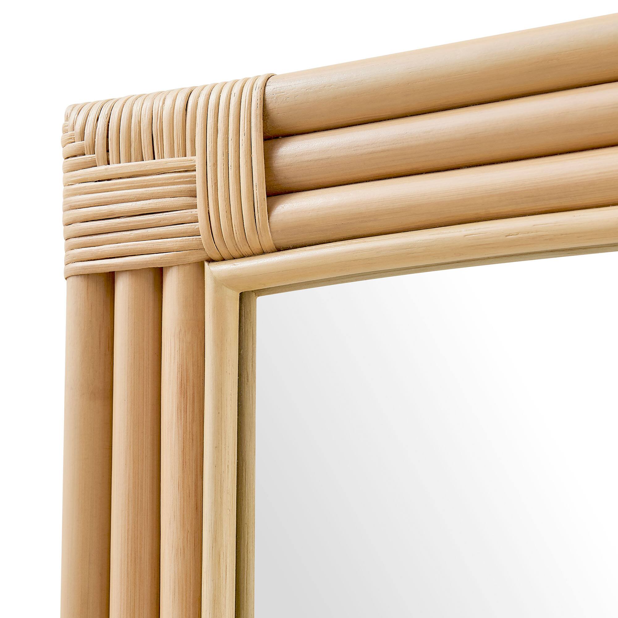 Alt View 4. Modway - Corsica Curved Rectangle Rattan Wall Mirror by Modway - Natural.