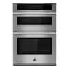 Front. JennAir - RISE 30" Built-In Microwave Combination Electric Wall Oven with Convection - Stainless Steel.