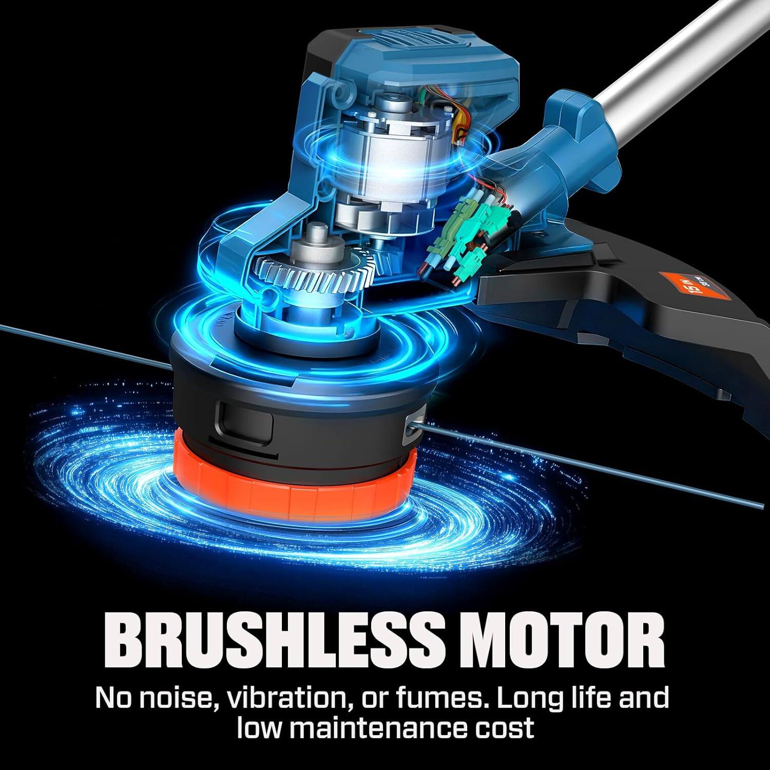 BRUSHLESS MOTOR  
No noise, vibration, or fumes. Long life and low maintenance cost