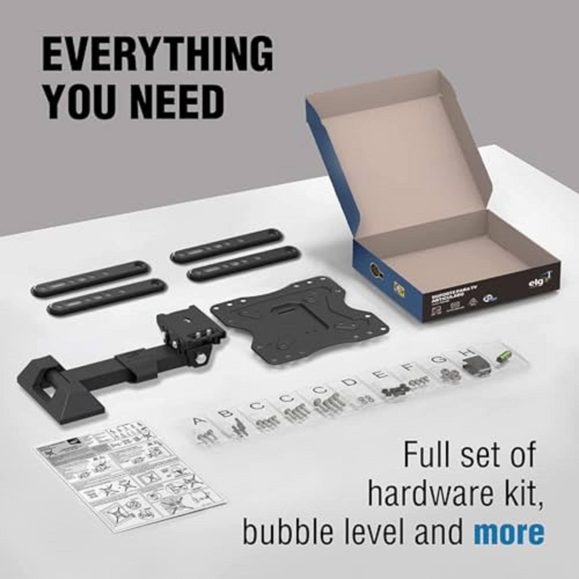 EVERYTHING YOU NEED

Full set of hardware kit, bubble level and more