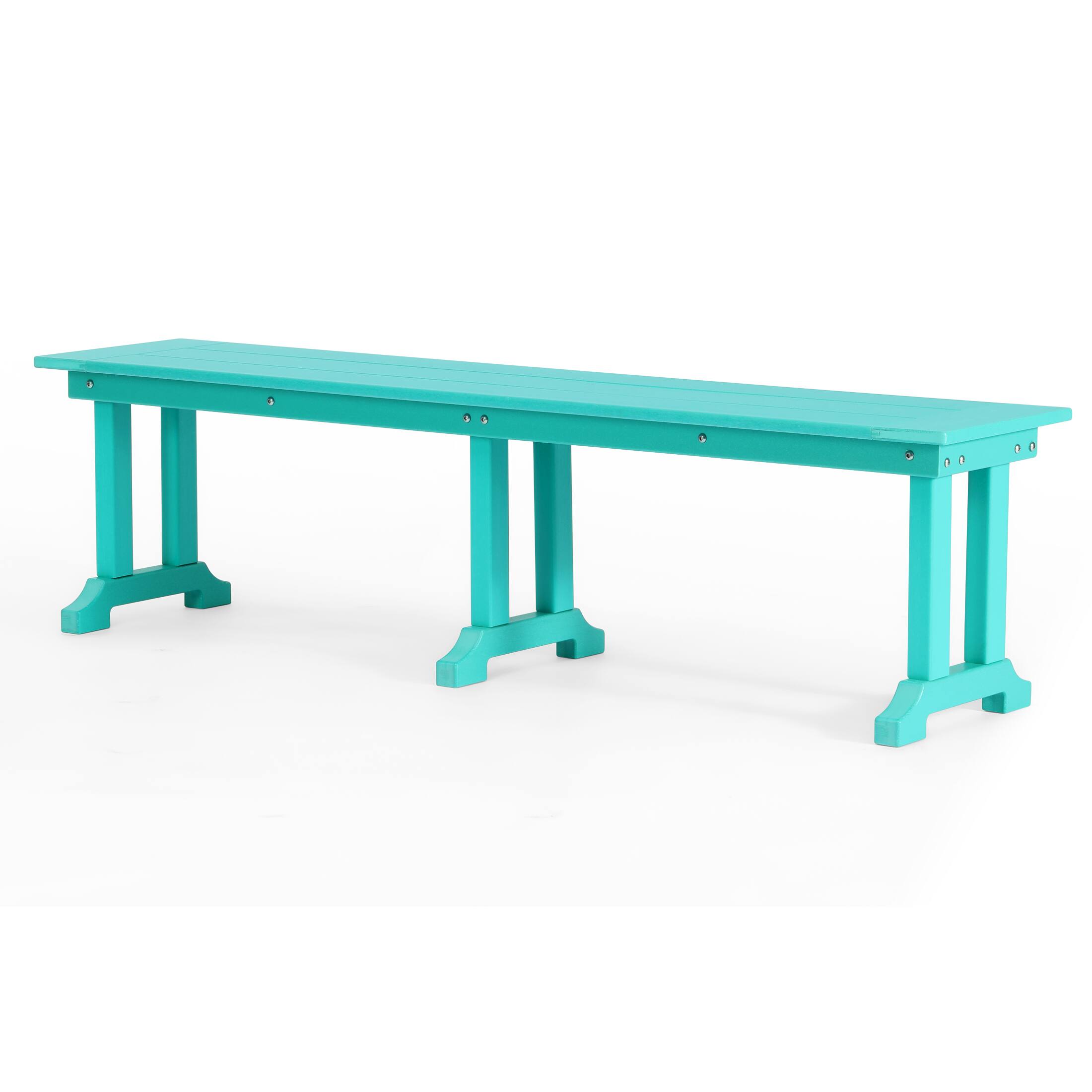 Alt View 4. WestinTrends - WestinTrends Malibu 6-Piece HDPE Outdoor Rectangle Dining Patio Table and Chairs Set - Turquoise.