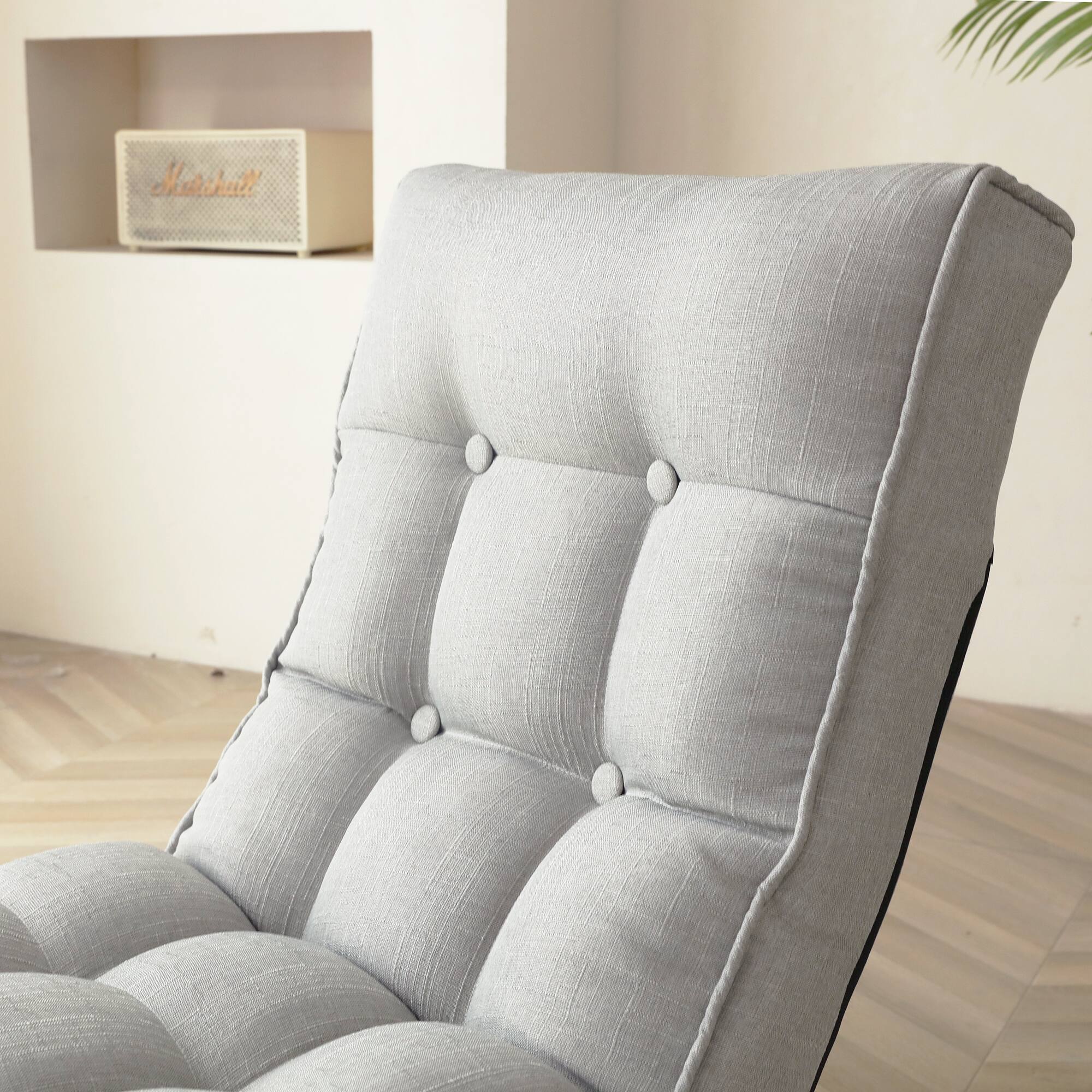 Alt View 2. LOVMOR - Compact Linen Bean Bag Chairs For Living Room Bedroom Dorm Small Space Indoor Seating Comfort Supportive Adult - Cement Grey.