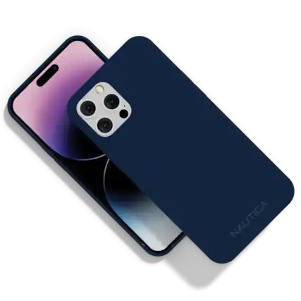 Front. Nautica - Matte Phone Case for iPhone 14 Pro Max, Case with Ultra-Light, Slim Design, Anti-Scratch, Shockproof Protective Cover - Navy.