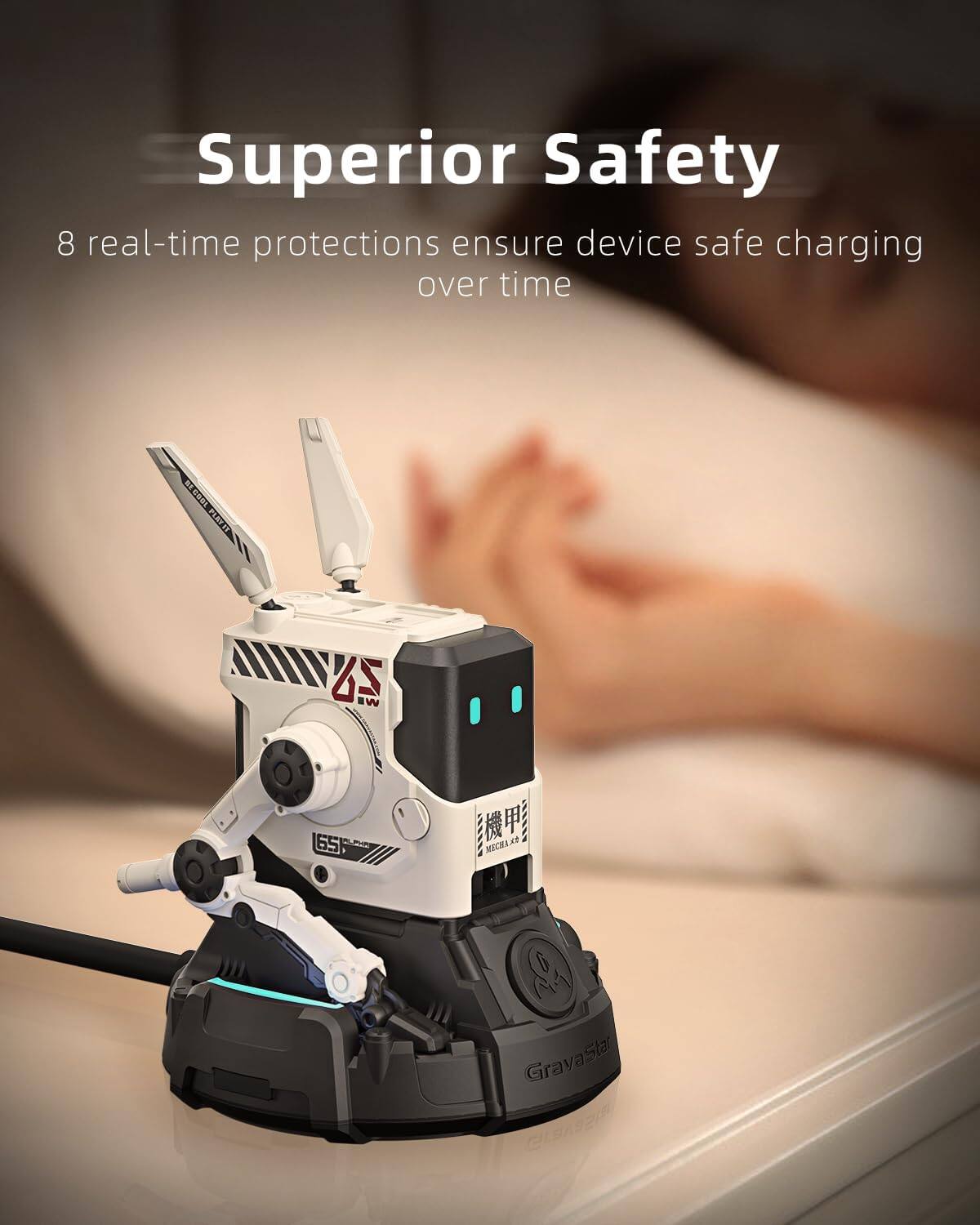 Superior Safety  
8 real-time protections ensure device safe charging over time