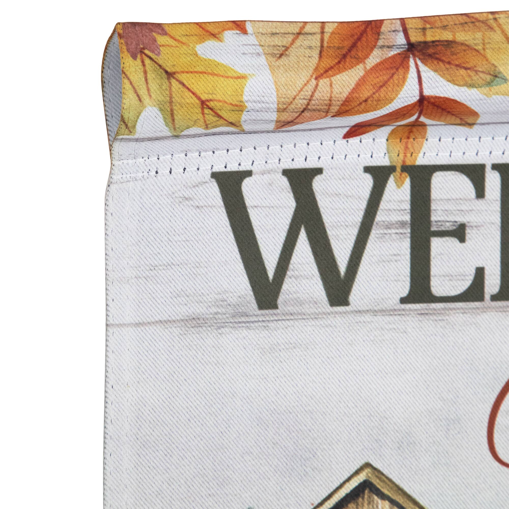 Alt View 4. Northlight - Welcome Friends Fall Harvest Outdoor Garden Flag - 18" x 12.5" - Orange.