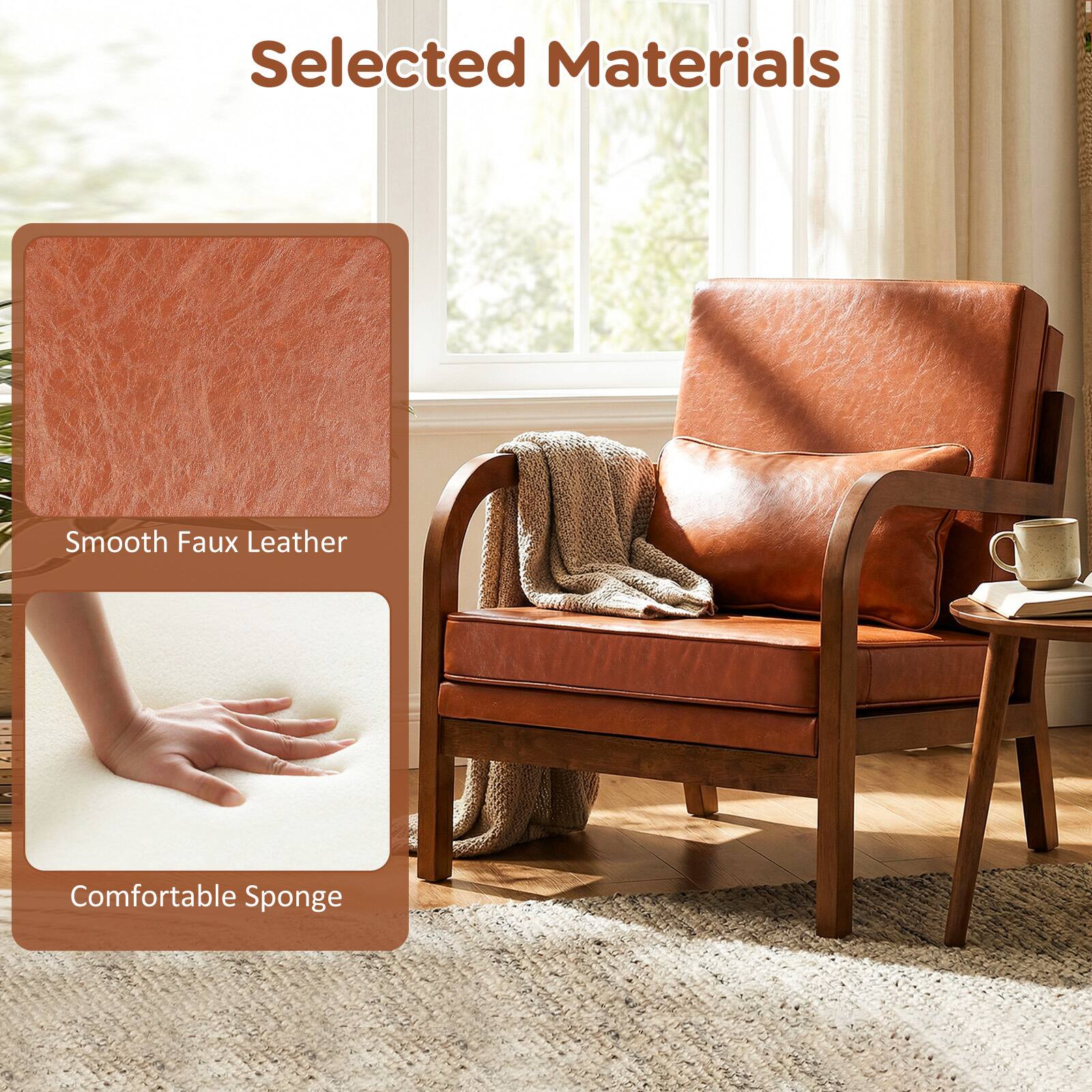 Selected Materials  
Smooth Faux Leather  
Comfortable Sponge