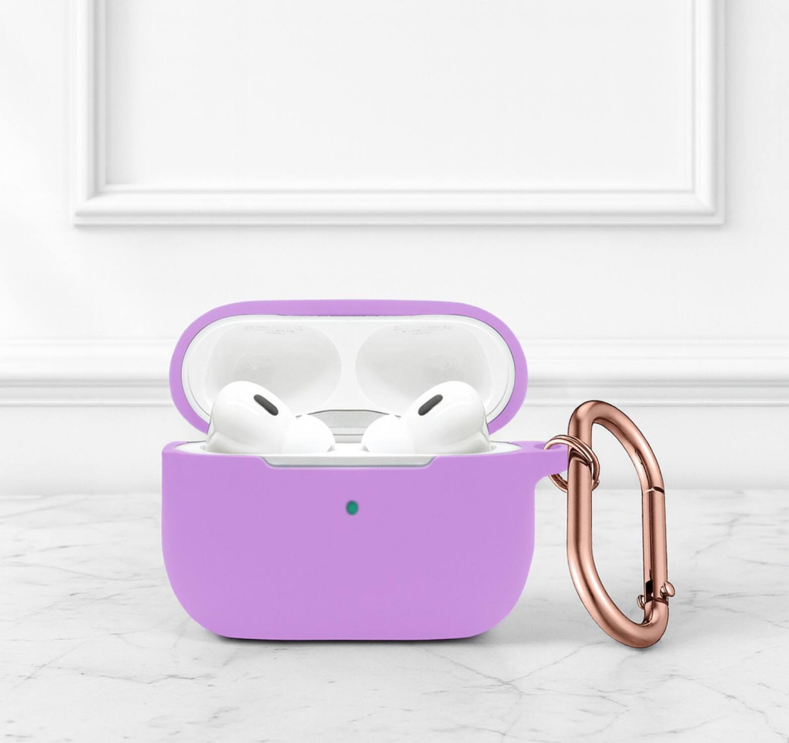 Angle. SaharaCase - Apple Airpods Pro 3 Case Kit | Added Accessories | Smooth Silicone | Anti-Shock Material | Venture Series - Purple Orchid.