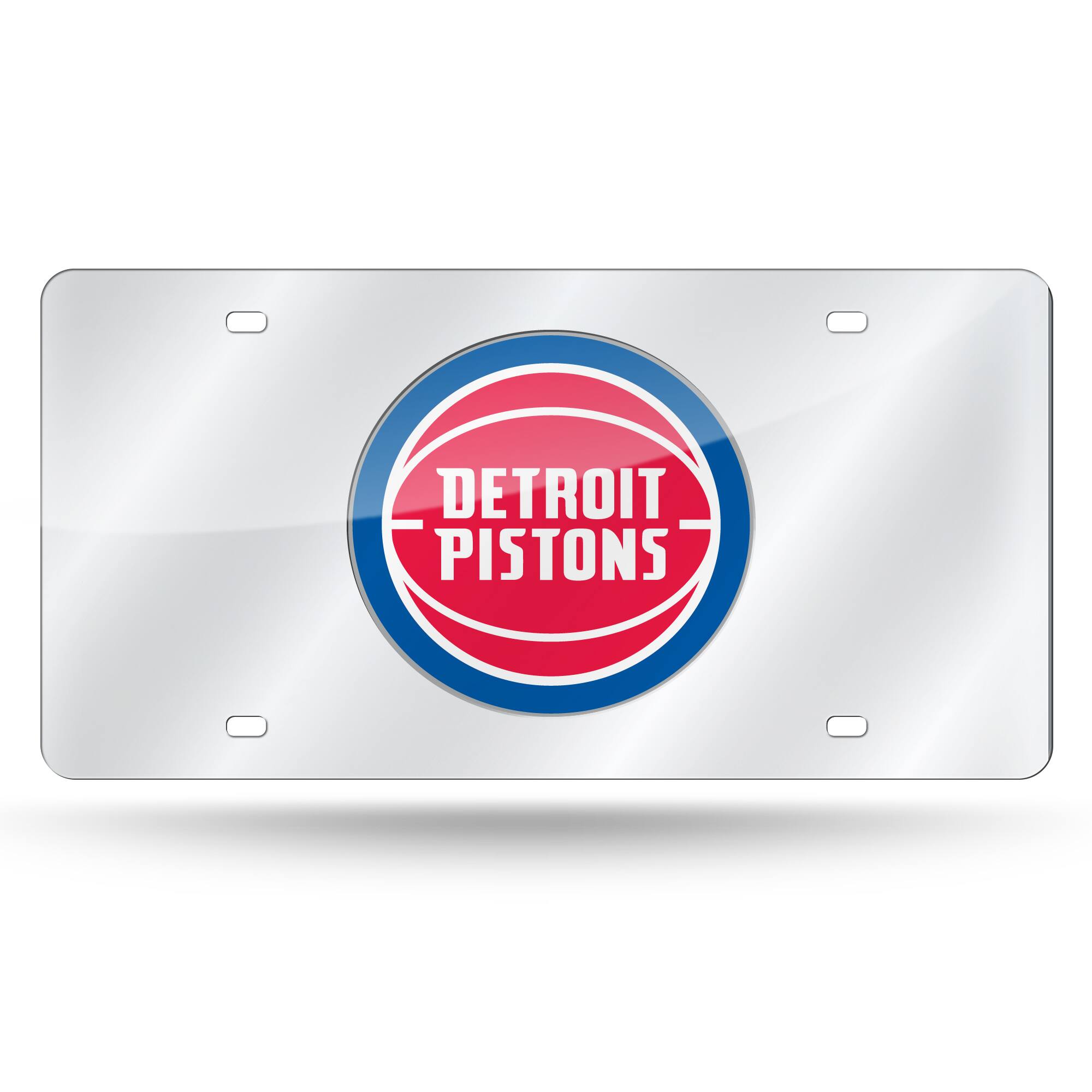Detroit NBA Pistons Mirrored Laser Cut License Plate Laser Tag