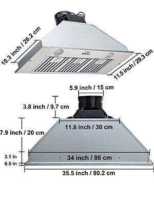 - 10.3 inch / 26.2 cm
- 11.5 inch / 29.3 cm
- 5.9 inch / 15 cm
- 3.8 inch / 9.7 cm
- 7.9 inch / 20 cm
- 11.8 inch / 30 cm
- 3.1 inch / 8 cm
- 0.5 inch
- 34 inch / 86 cm
- 35.5 inch / 90.2 cm