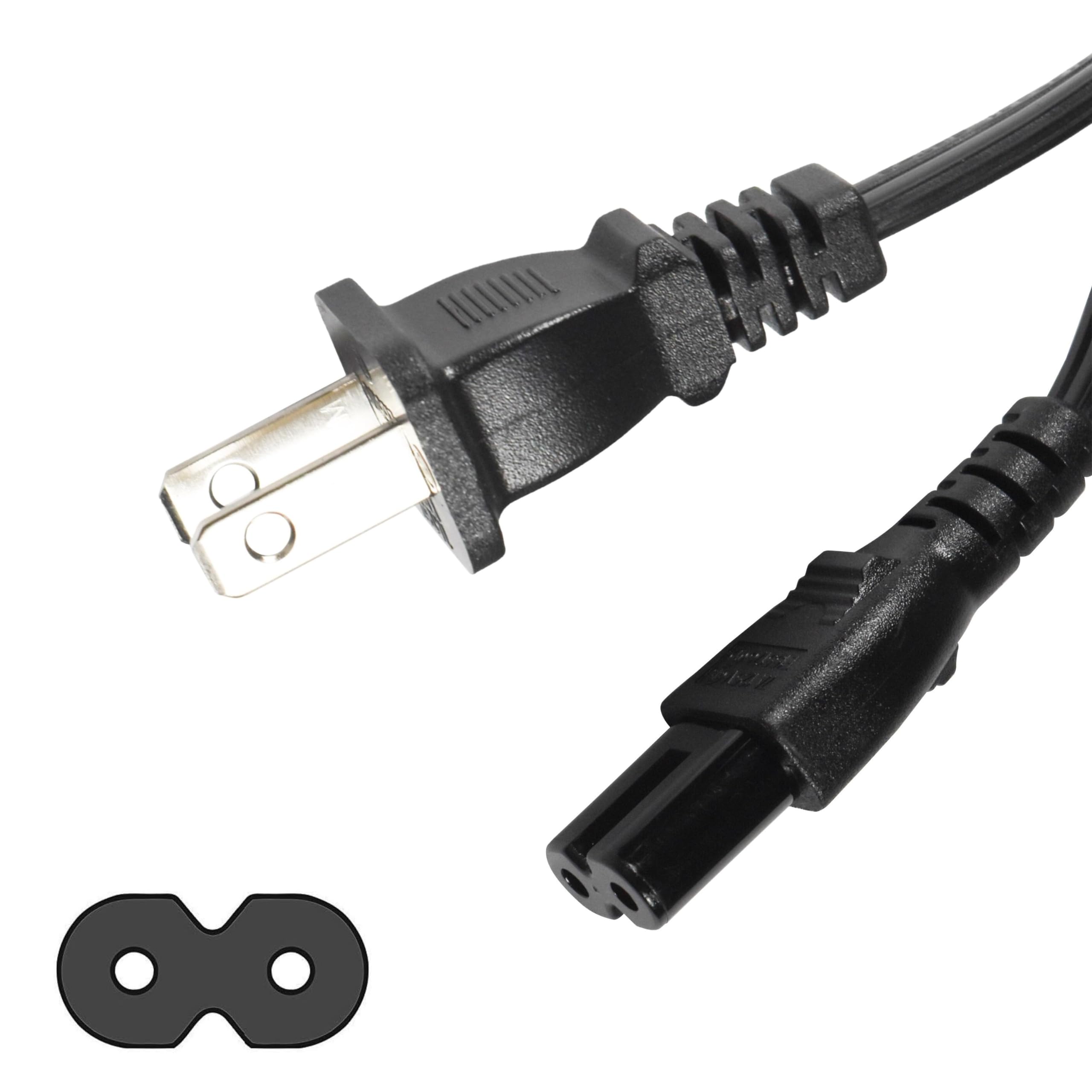 Angle. HQRP - 10 ft Figure-8 AC Power Cord 18 AWG UL Listed - Compatible with Samsung UN32EH5000F UN40EH5000F - Black.