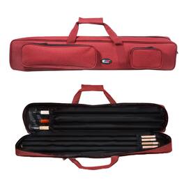 GSE Games & Sports Expert - 3x4 Soft Pool Cue Case Billiard Pool Cue Stick Carrying Bag- Holds 3 Butts and 4 Shafts - Burgundy