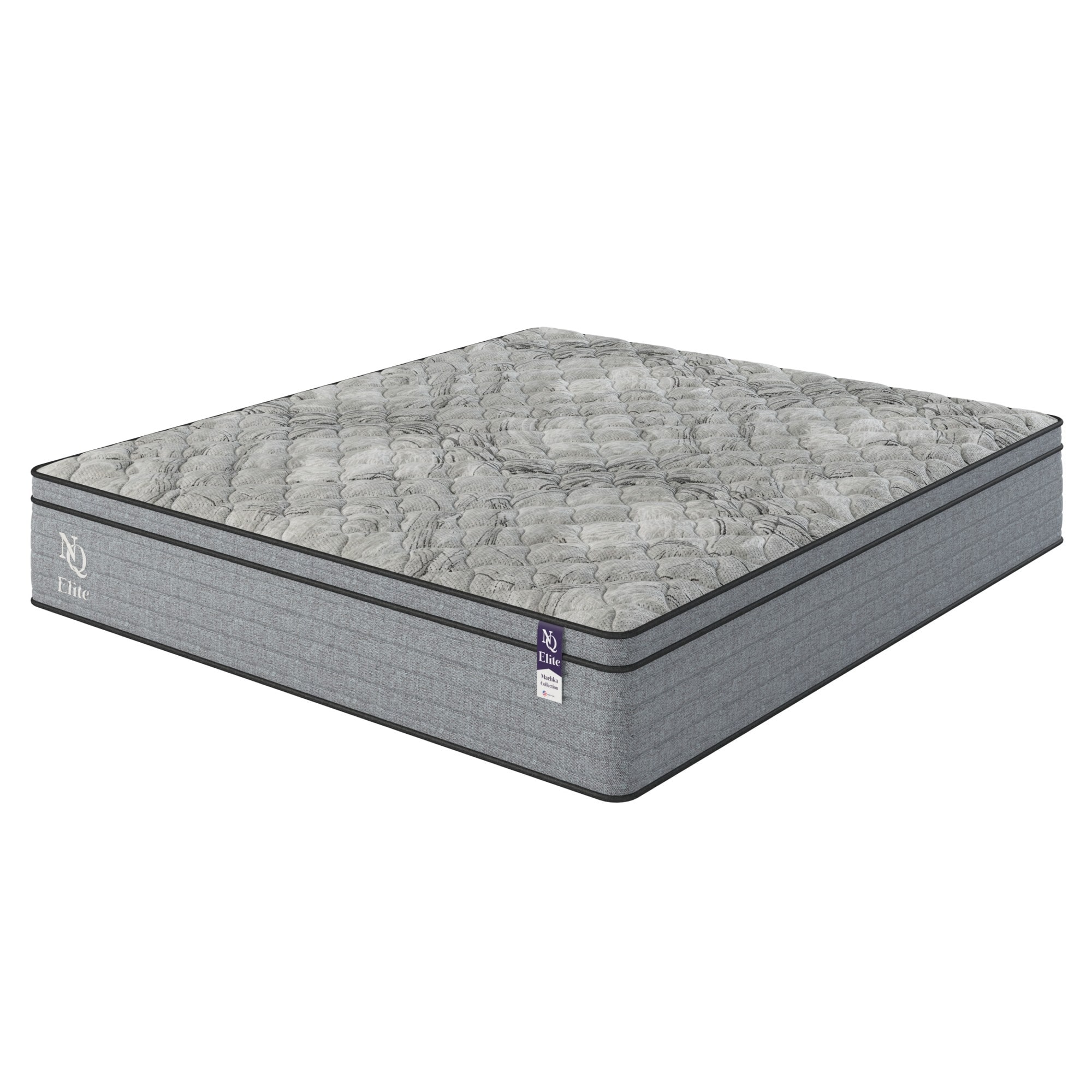 Glintex - 12" Cooling Gel Hybrid Twin Mattress with Orthopedic Support, Pocket Coil System, Water-Resistant Surface, CertiPUR-US - Grey+White