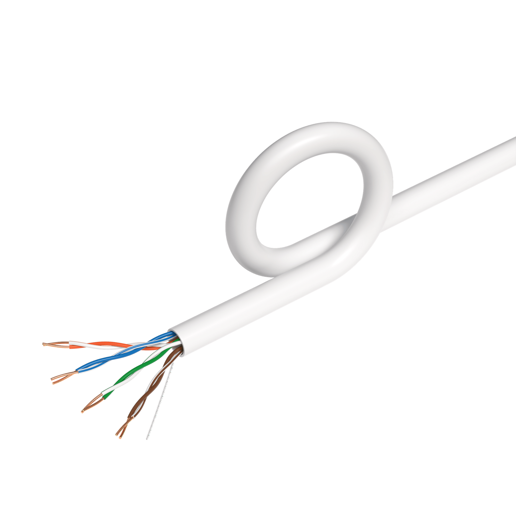 Left. Cables Direct Online - Cat5e Plenum Ethernet Cable 1000ft Bulk LAN Network Wire 24AWG CCA 1Gbps CMP Rated for Structured Cabling White - White.
