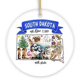 OrnamentallyYou - Artistic South Dakota State Themes and Landmarks Christmas Ornament - Multi-colored