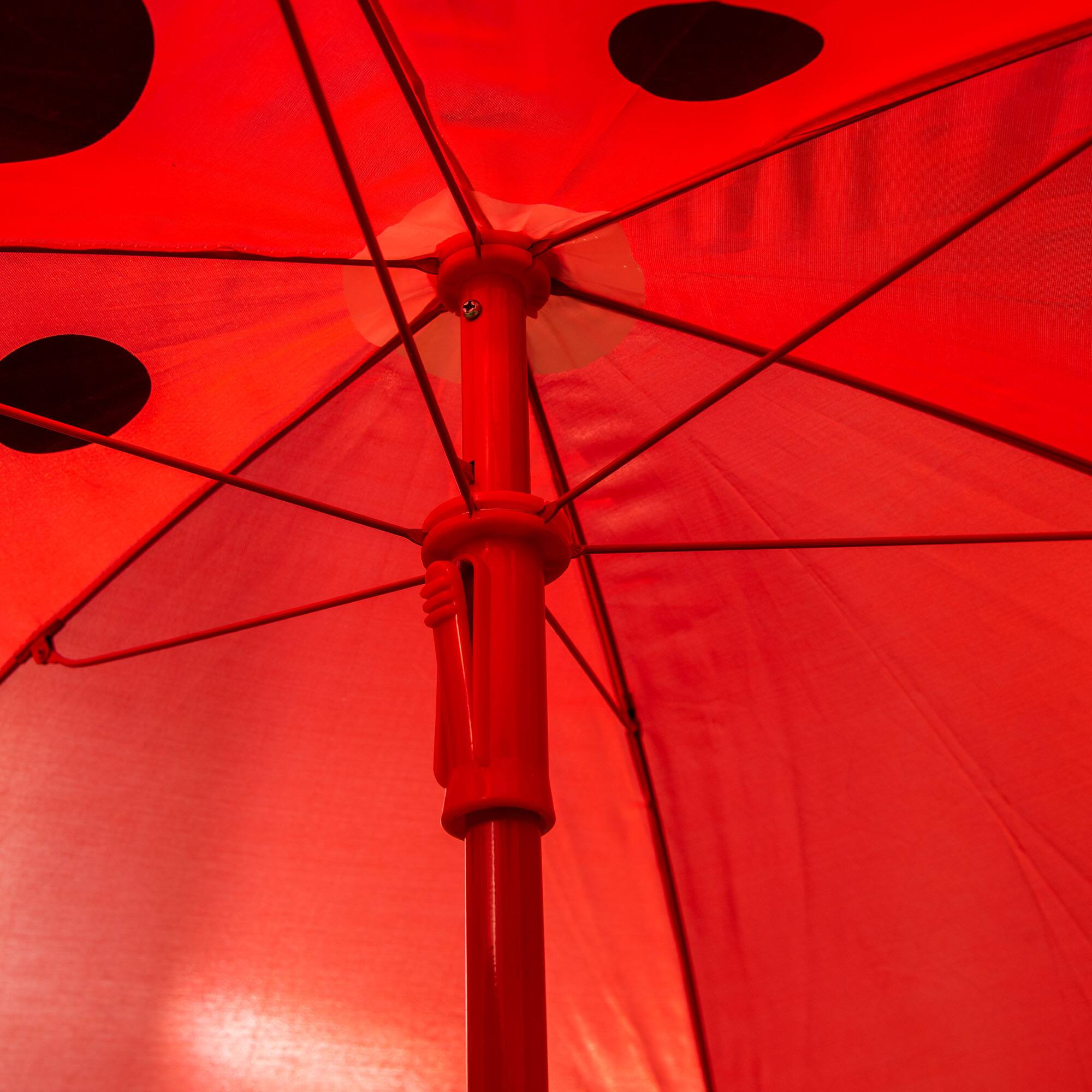 Alt View 5. Outsunny - Kids Table and Chair Set, Picnic Table for Patio Backyard, with Removable, Height Adjustable Sun Umbrella - Red.