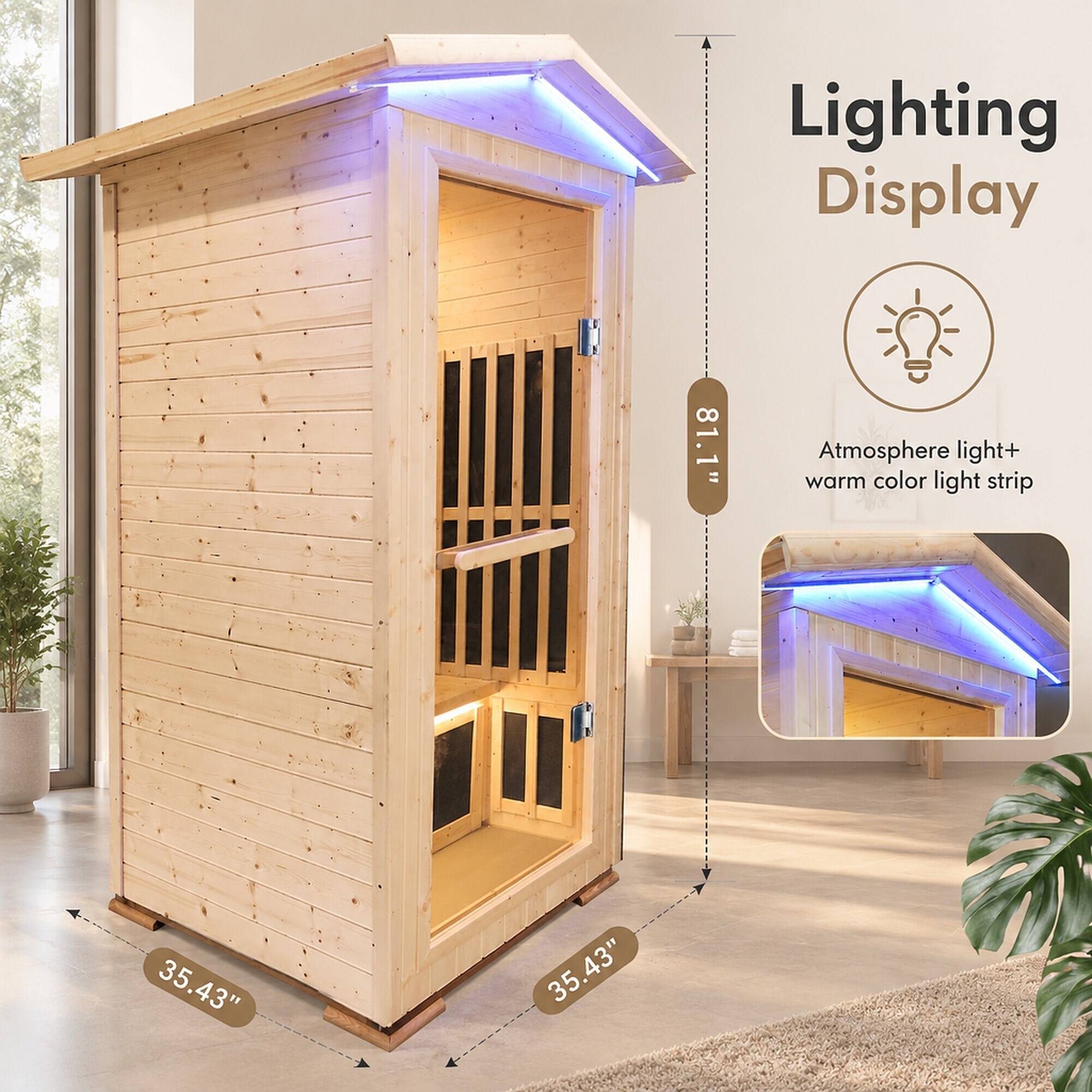Lighting Display  
81.1"  
Atmosphere light+ warm color light strip  
35.43"  
35.43"