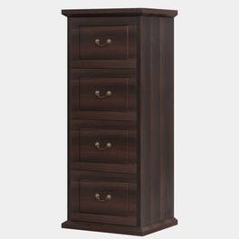 SlickBlue - Wood Finish 4-Drawer Vertical File Cabinet for Office Organization - Walnut