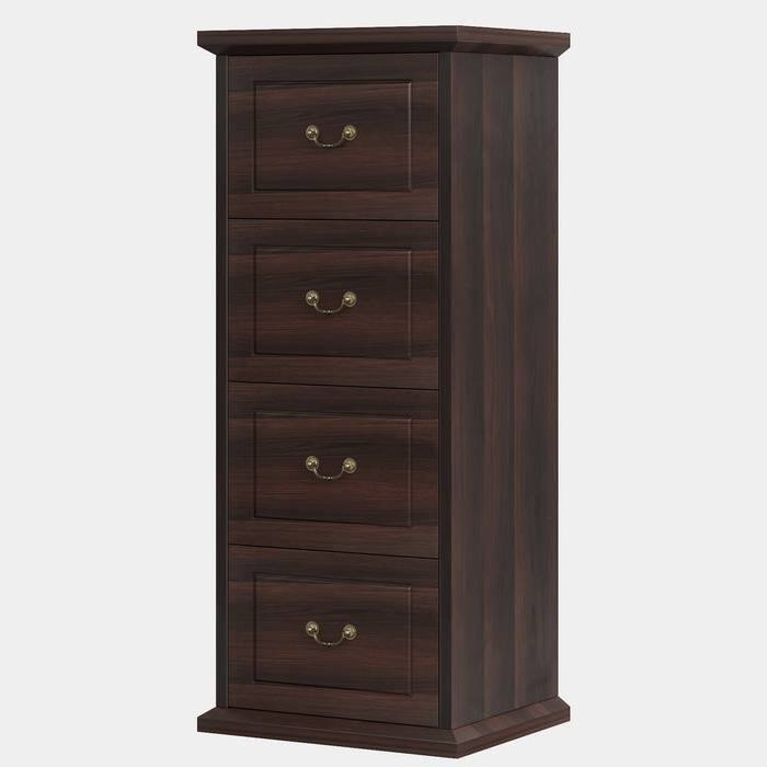 Front. SlickBlue - Wood Finish 4-Drawer Vertical File Cabinet for Office Organization - Walnut.