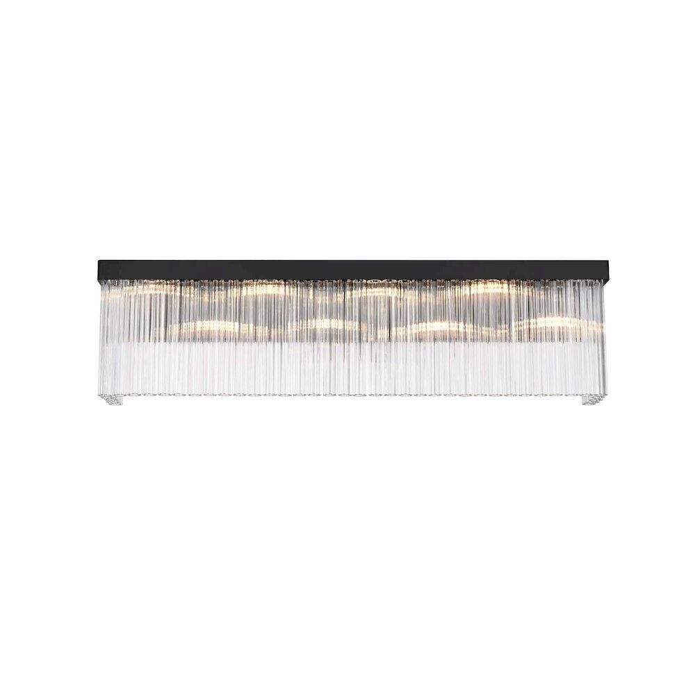 Left. Elegant Lighting - Harlow 34 inch Wall Sconce in Black - Black.