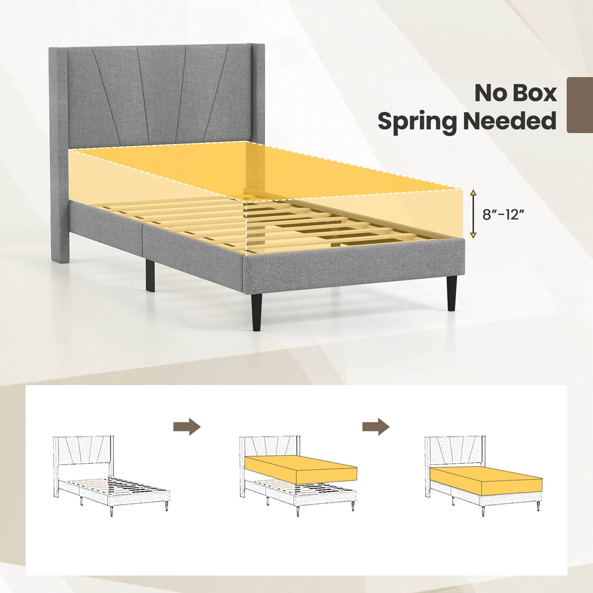 No Box Spring Needed 8"-12"